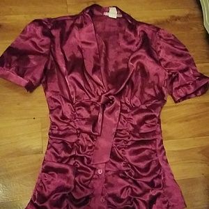 Silky  burgundy Blouse